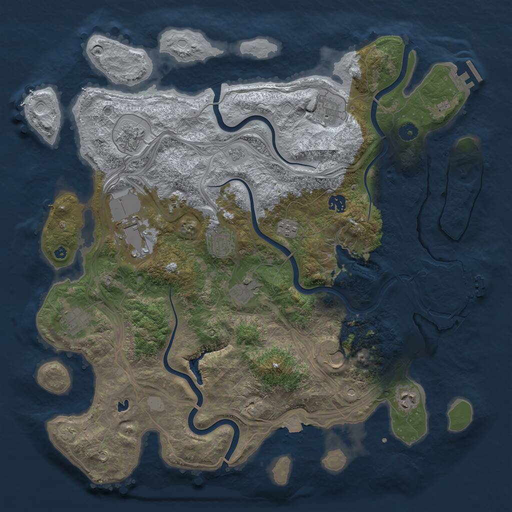 Rust Map: Procedural Map, Size: 4250, Seed: 109459067, 16 Monuments
