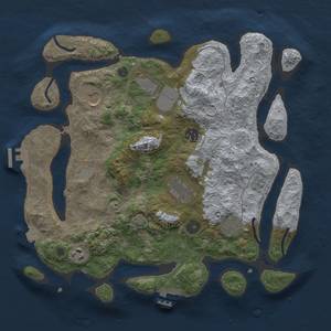 Thumbnail Rust Map: Procedural Map, Size: 3500, Seed: 1954053866, 15 Monuments