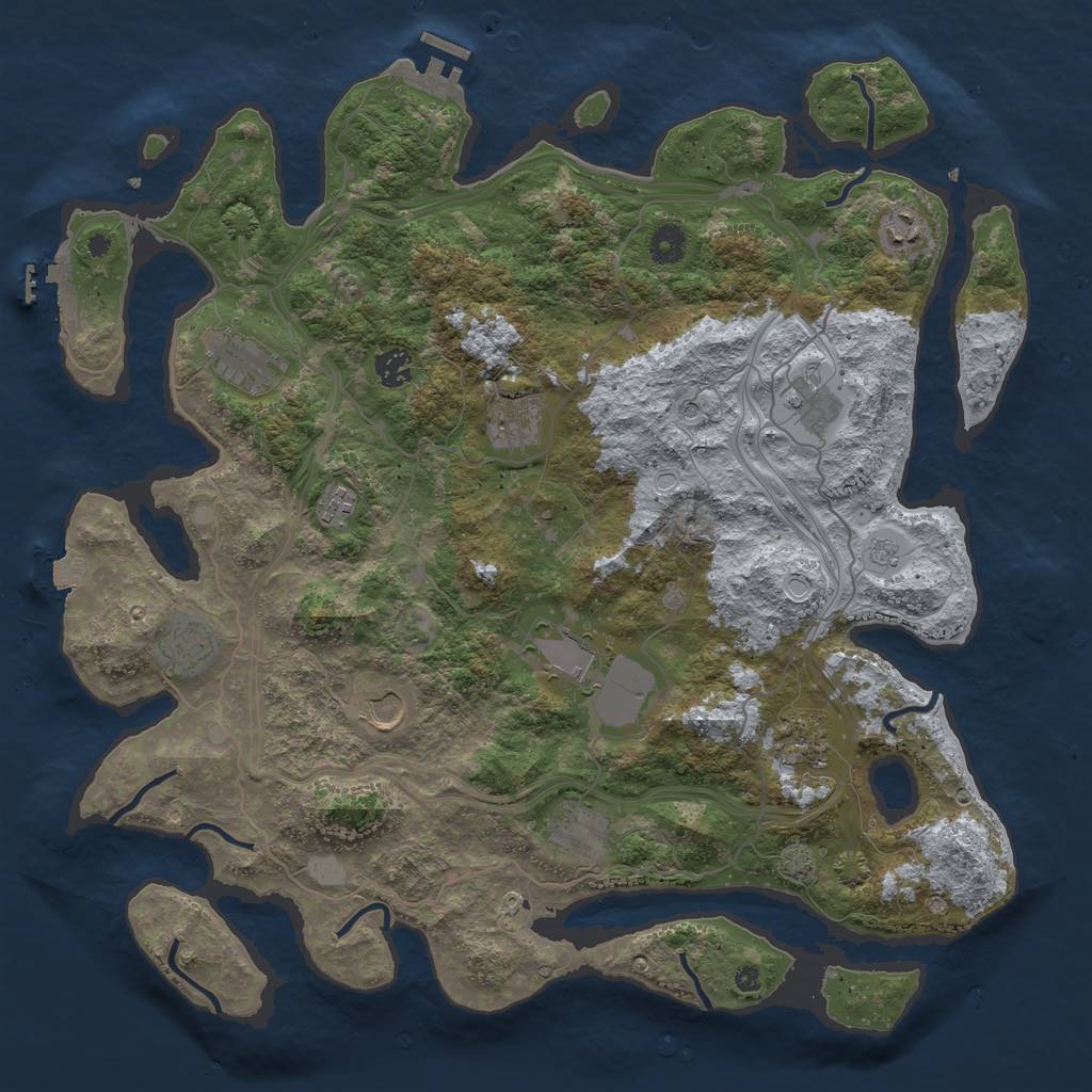 Rust Map: Procedural Map, Size: 4250, Seed: 431561926, 19 Monuments