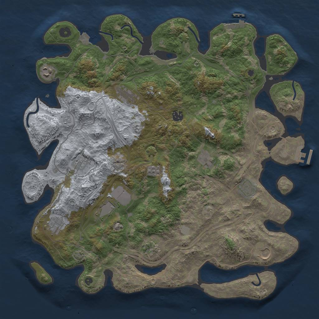 Rust Map: Procedural Map, Size: 4250, Seed: 327217751, 19 Monuments