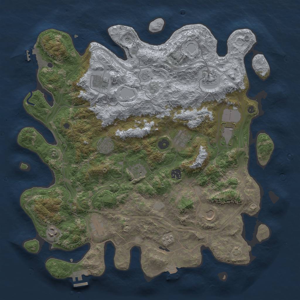 Rust Map: Procedural Map, Size: 4250, Seed: 1225532988, 19 Monuments