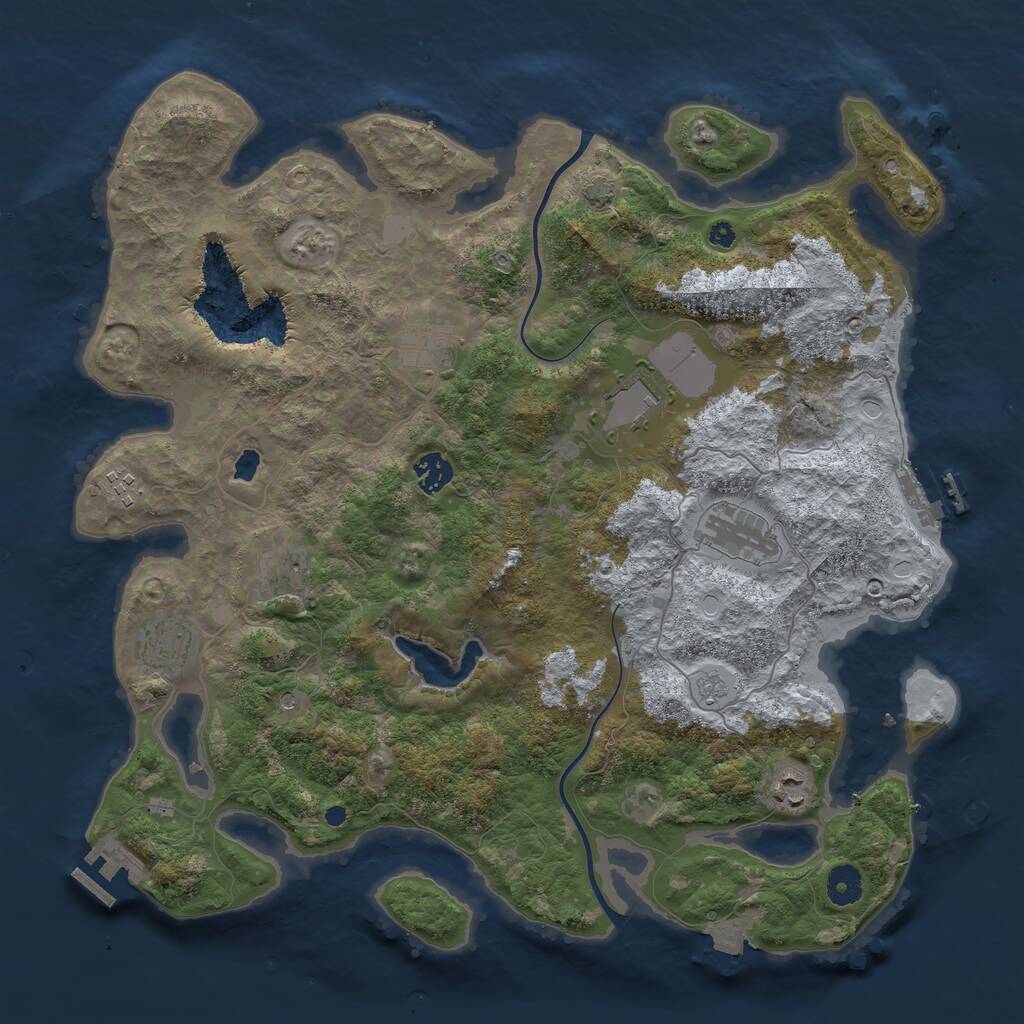 Rust Map: Procedural Map, Size: 4000, Seed: 2139184896, 14 Monuments