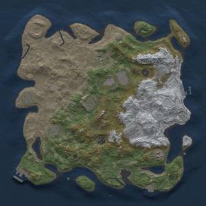 Thumbnail Rust Map: Procedural Map, Size: 4000, Seed: 2139184896, 19 Monuments