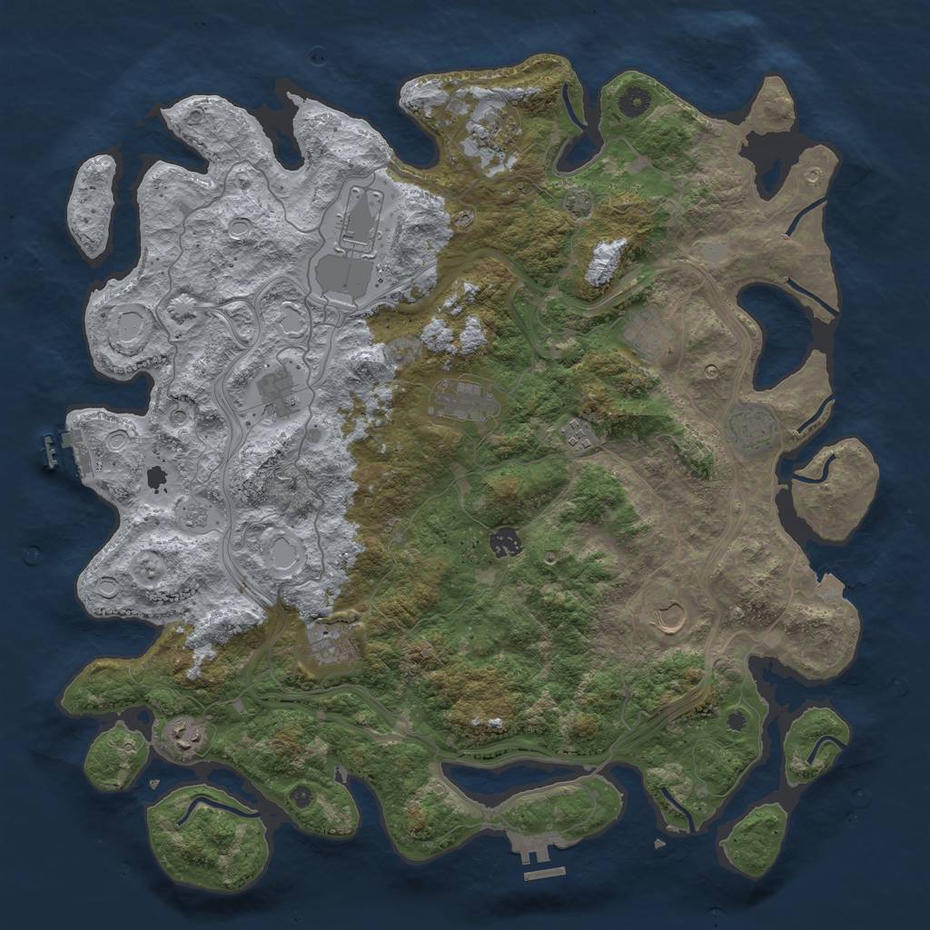 Rust Map: Procedural Map, Size: 4500, Seed: 303778516, 19 Monuments