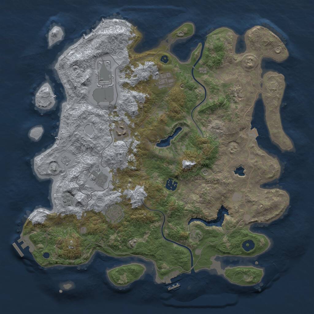 Rust Map: Procedural Map, Size: 4000, Seed: 367505758, 14 Monuments
