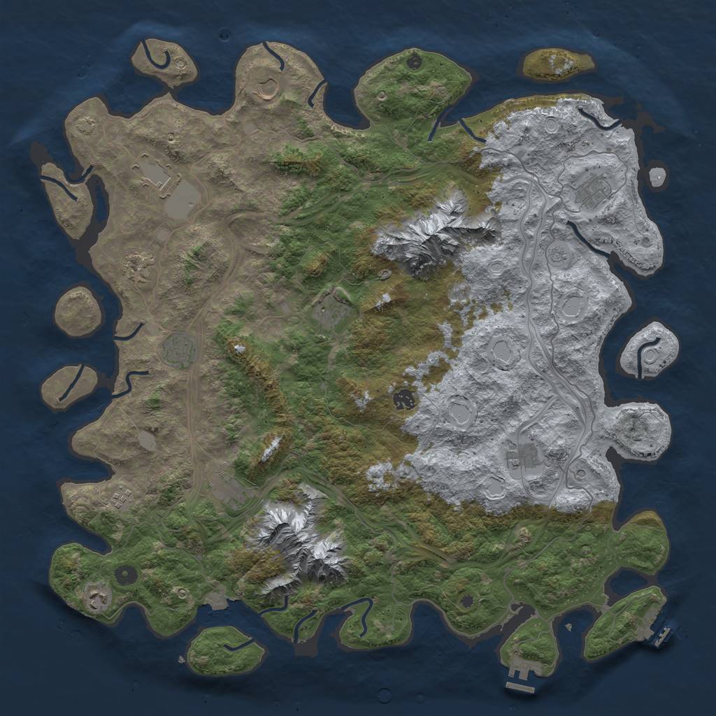 Rust Map: Procedural Map, Size: 5000, Seed: 2119641904, 19 Monuments