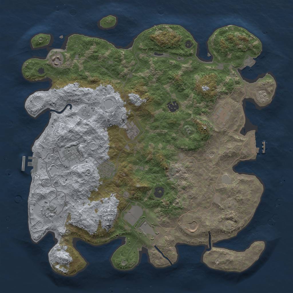 Rust Map: Procedural Map, Size: 4000, Seed: 84251, 18 Monuments