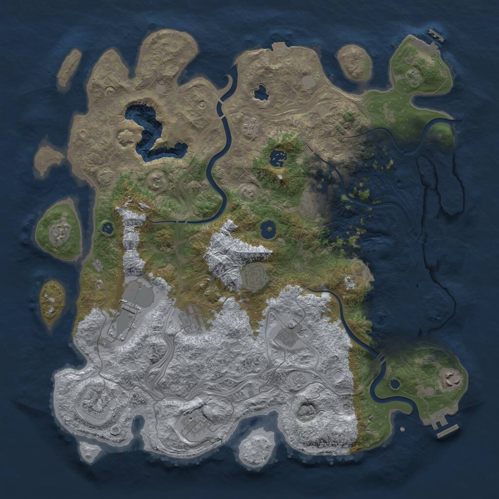 Rust Map: Procedural Map, Size: 4350, Seed: 3314131, 16 Monuments
