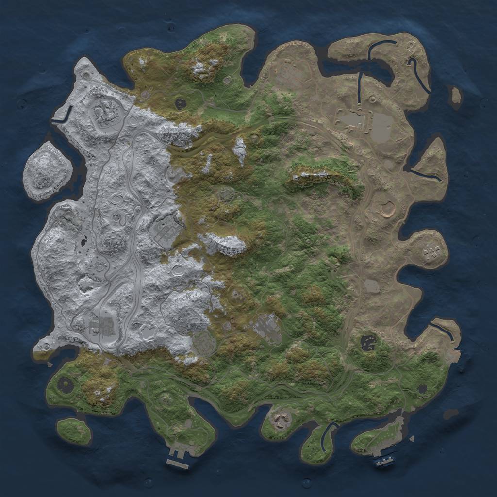 Rust Map: Procedural Map, Size: 4500, Seed: 17364505, 19 Monuments