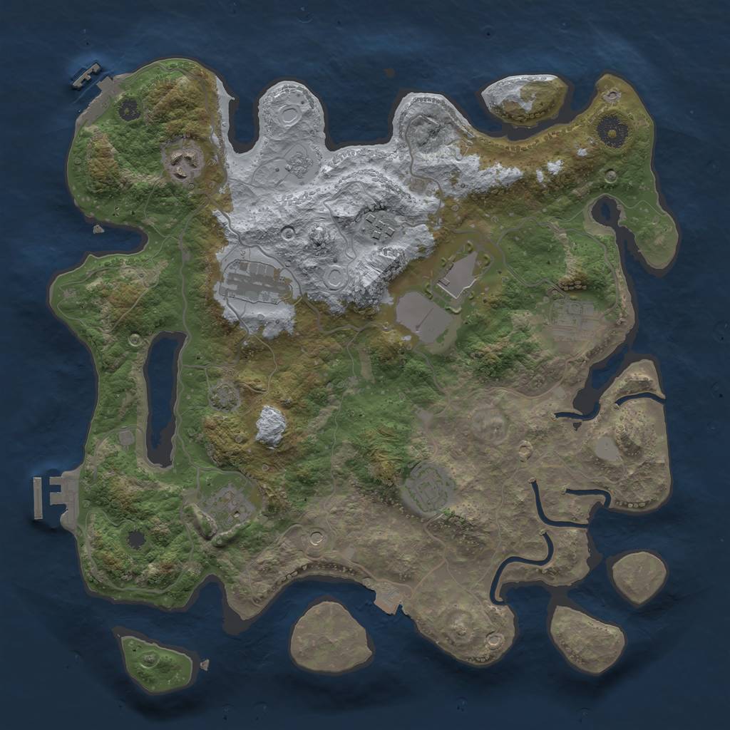 Rust Map: Procedural Map, Size: 3500, Seed: 240704, 15 Monuments