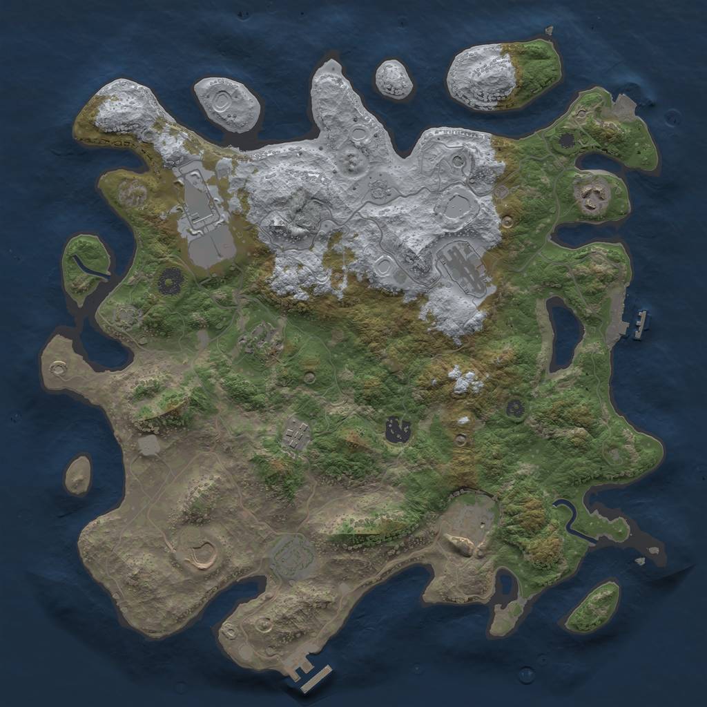 Rust Map: Procedural Map, Size: 3900, Seed: 903245, 17 Monuments