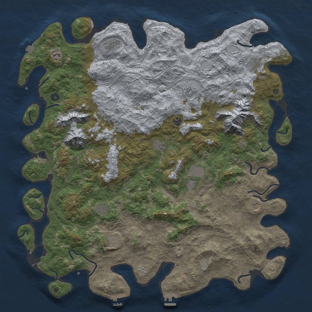 Rust Map: Procedural Map, Size: 5500, Seed: 938799536, 19 Monuments