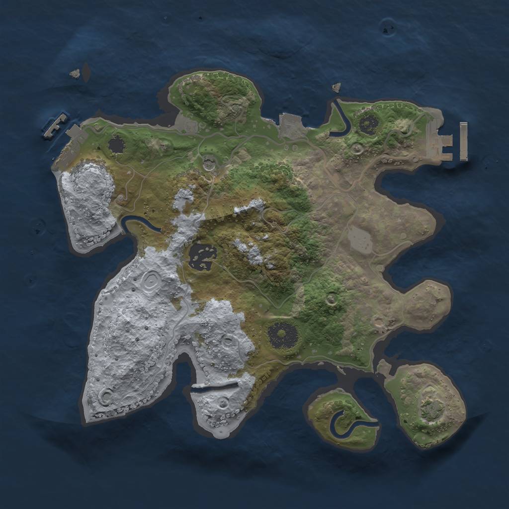 Rust Map: Procedural Map, Size: 2650, Seed: 950959, 8 Monuments