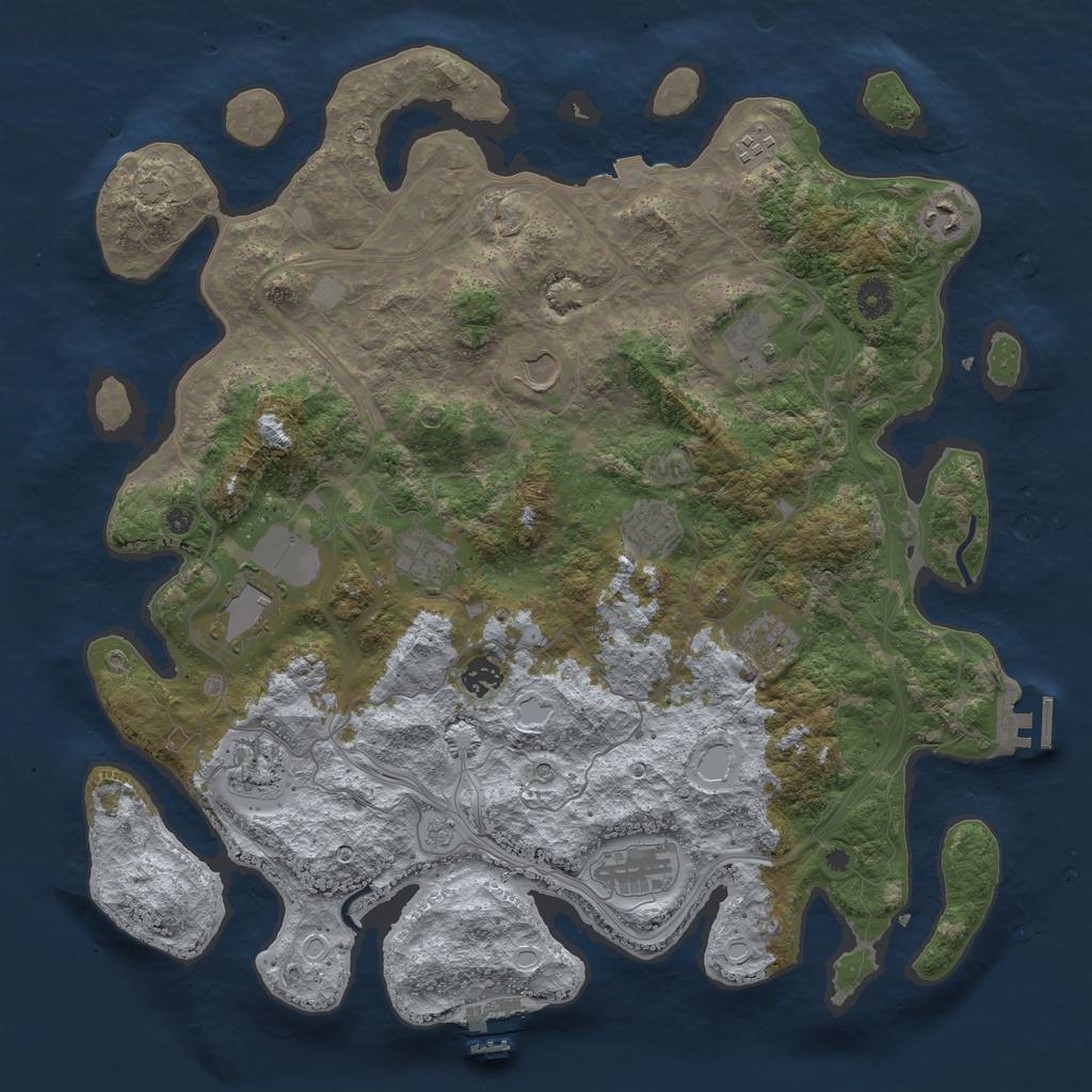 Rust Map: Procedural Map, Size: 4250, Seed: 557711, 19 Monuments