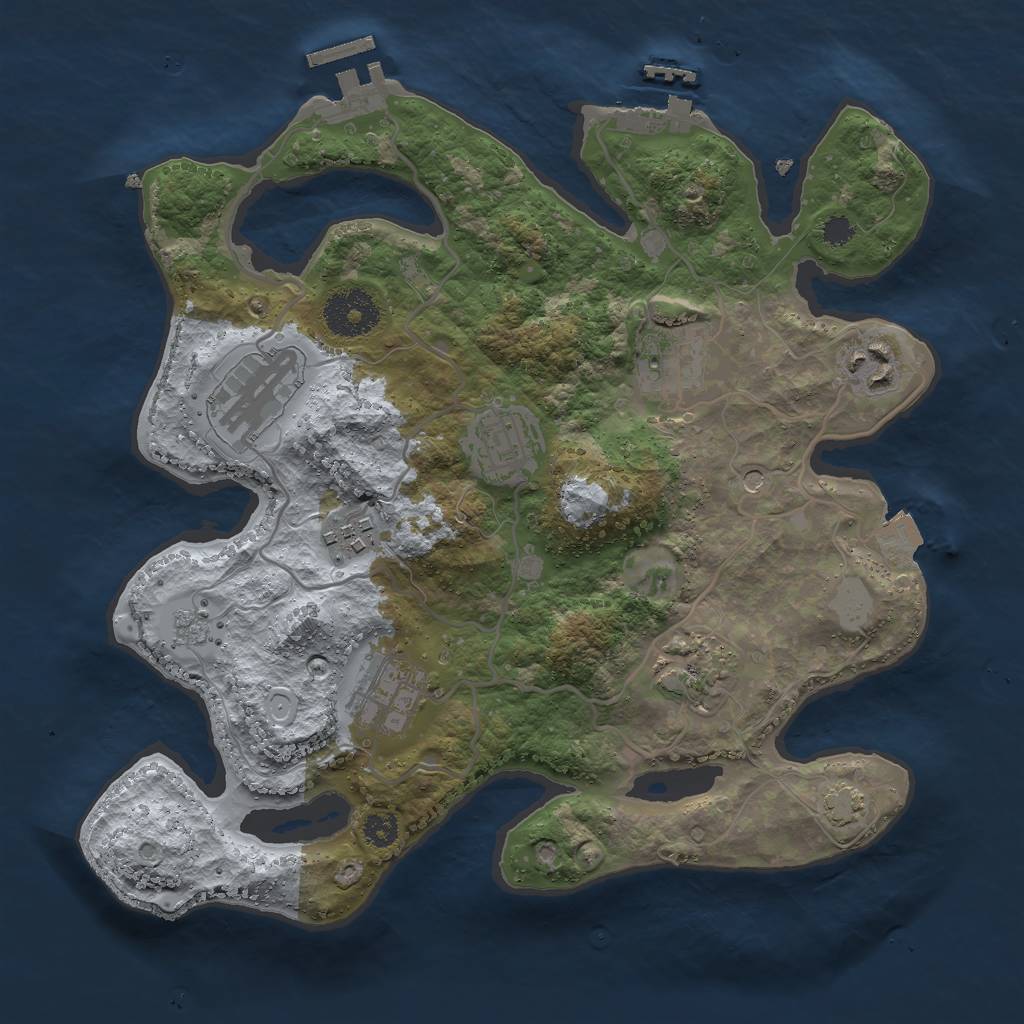 Rust Map: Procedural Map, Size: 3000, Seed: 800671208, 15 Monuments