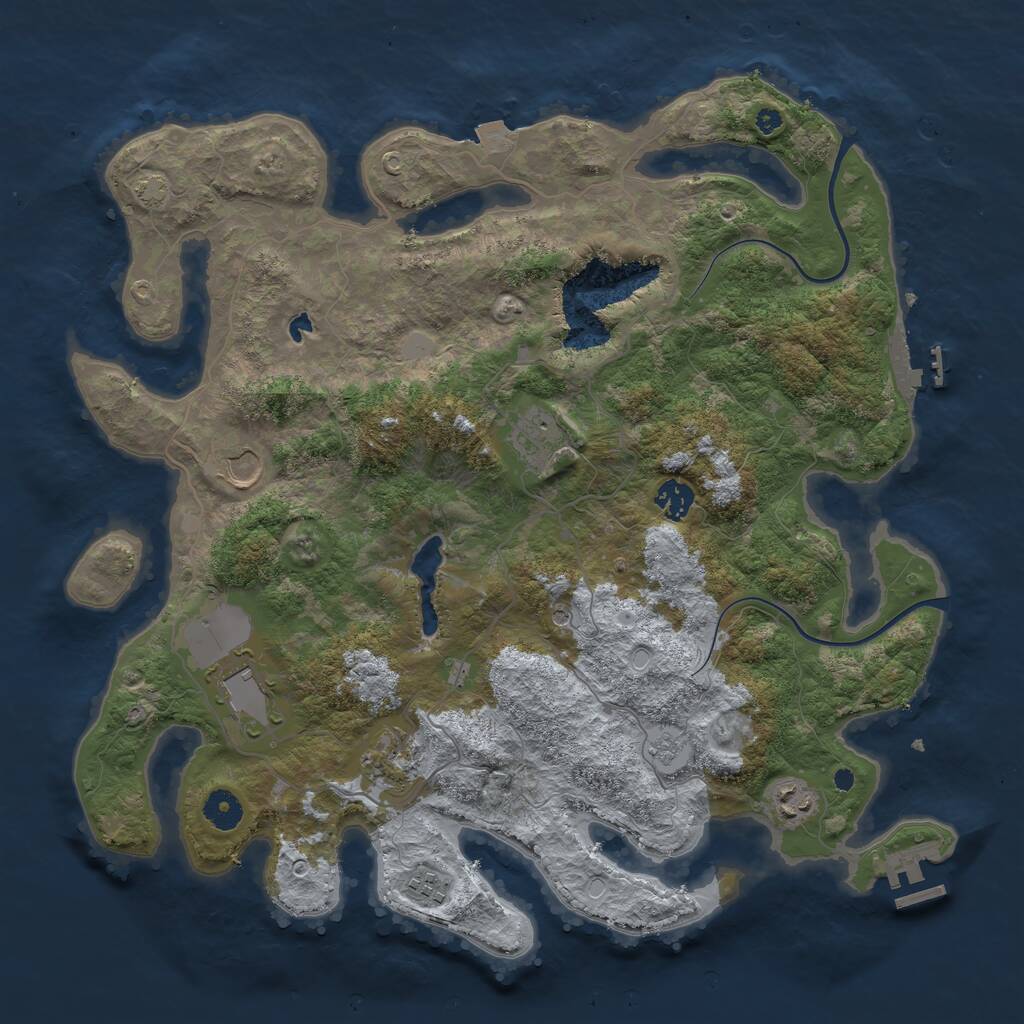Rust Map: Procedural Map, Size: 4000, Seed: 2509000, 13 Monuments