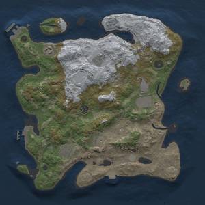 Thumbnail Rust Map: Procedural Map, Size: 3500, Seed: 1808860470, 16 Monuments