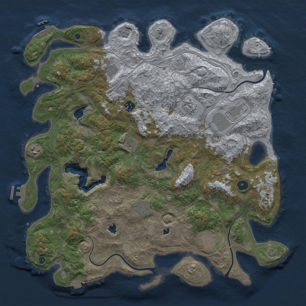 Rust Map: Procedural Map, Size: 4500, Seed: 1456764385, 15 Monuments