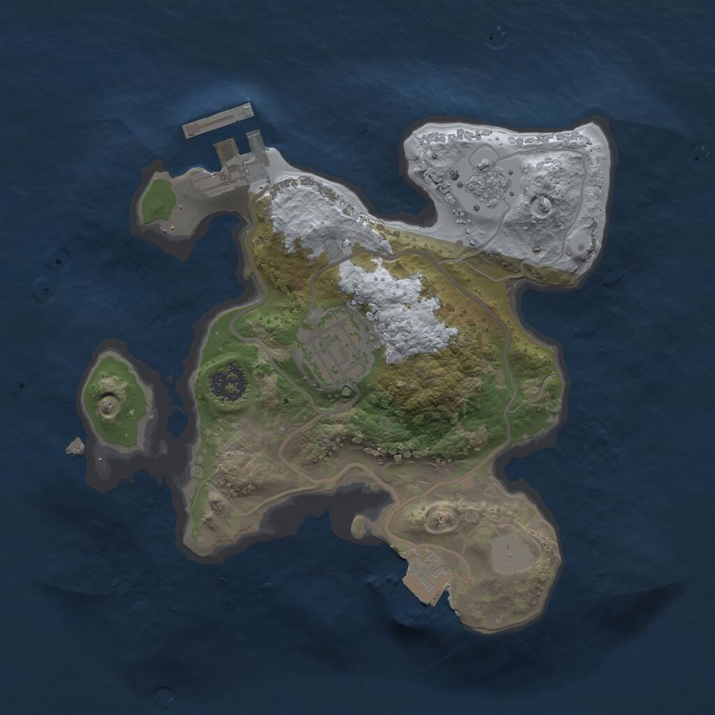 Rust Map: Procedural Map, Size: 2000, Seed: 1083488496, 4 Monuments