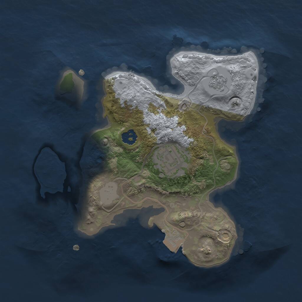Rust Map: Procedural Map, Size: 2000, Seed: 1083488496, 3 Monuments