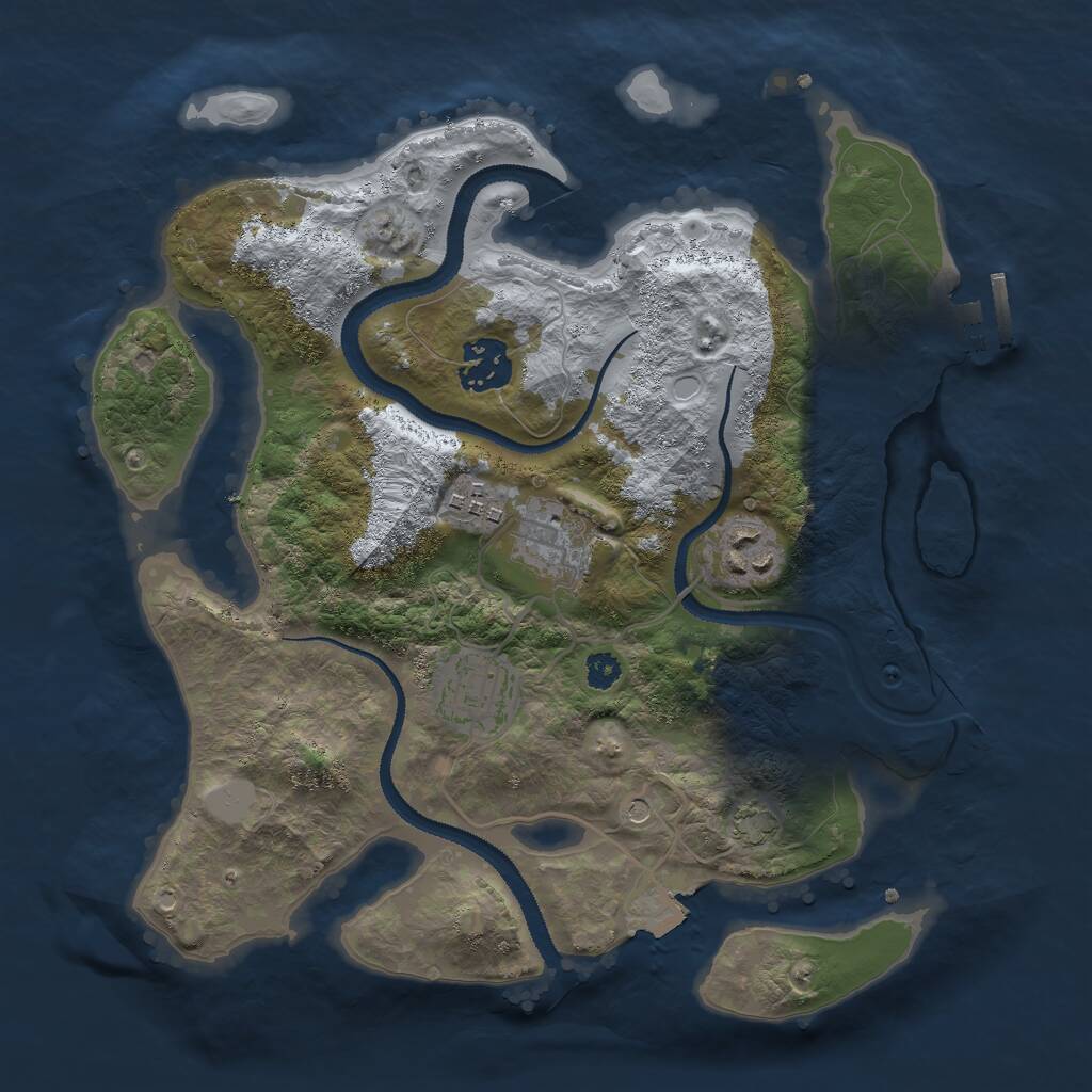 Rust Map: Procedural Map, Size: 3000, Seed: 1700916645, 9 Monuments