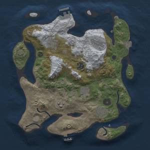 Thumbnail Rust Map: Procedural Map, Size: 3000, Seed: 1700916645, 13 Monuments