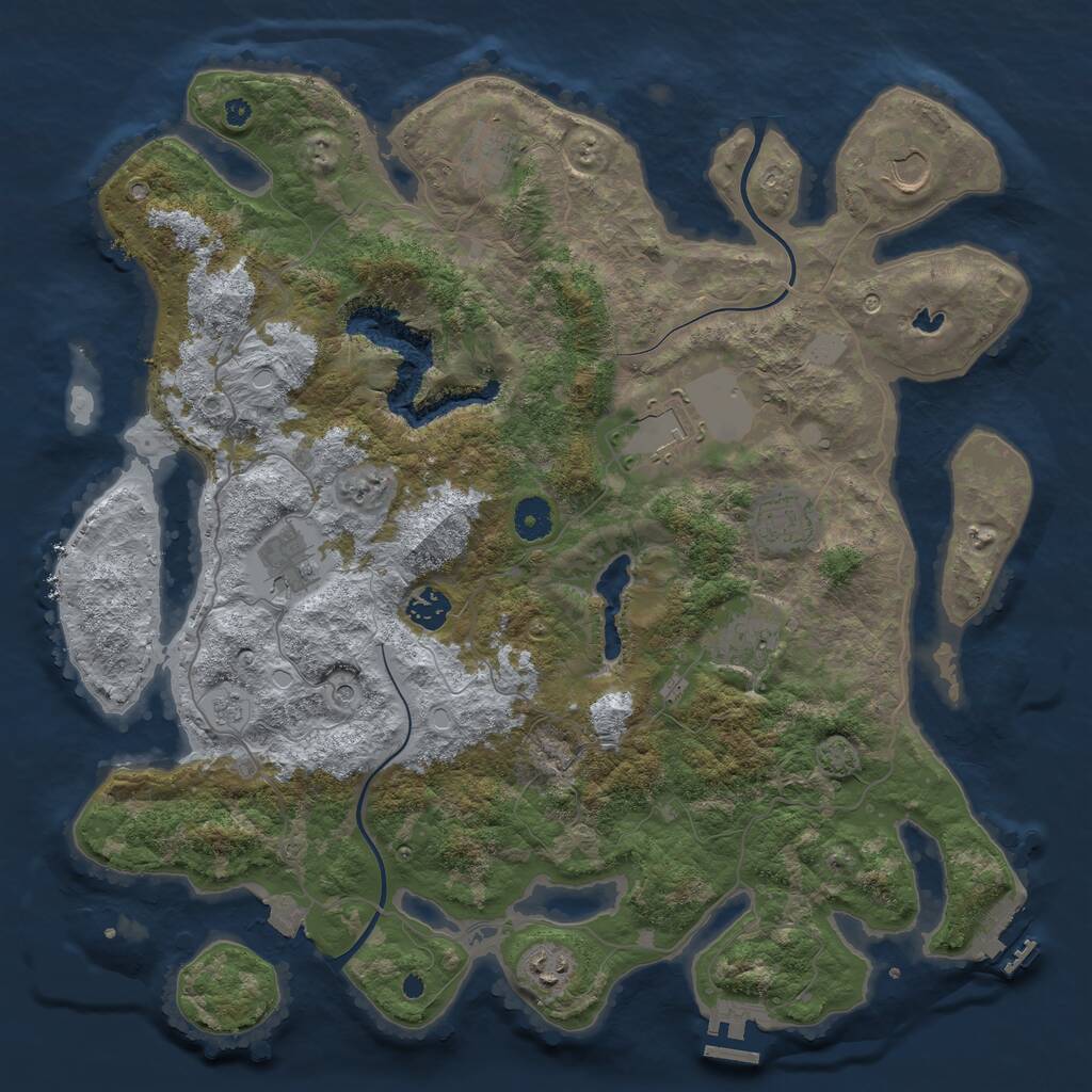 Rust Map: Procedural Map, Size: 4000, Seed: 78921657, 14 Monuments