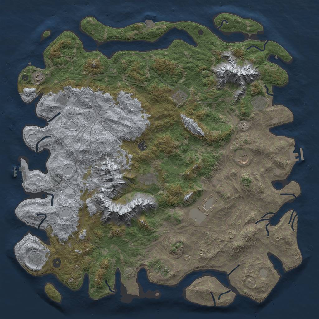 Rust Map: Procedural Map, Size: 5250, Seed: 23458504, 19 Monuments