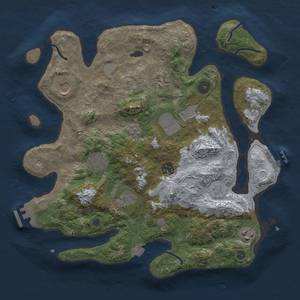 Thumbnail Rust Map: Procedural Map, Size: 3500, Seed: 1745675402, 16 Monuments