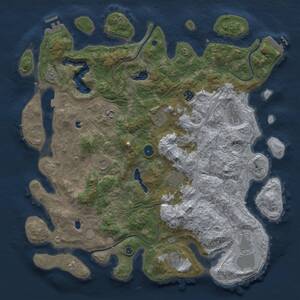 Thumbnail Rust Map: Procedural Map, Size: 4500, Seed: 525149870, 15 Monuments