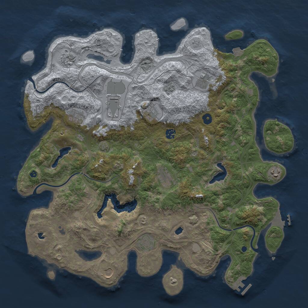 Rust Map: Procedural Map, Size: 4500, Seed: 149995169, 17 Monuments
