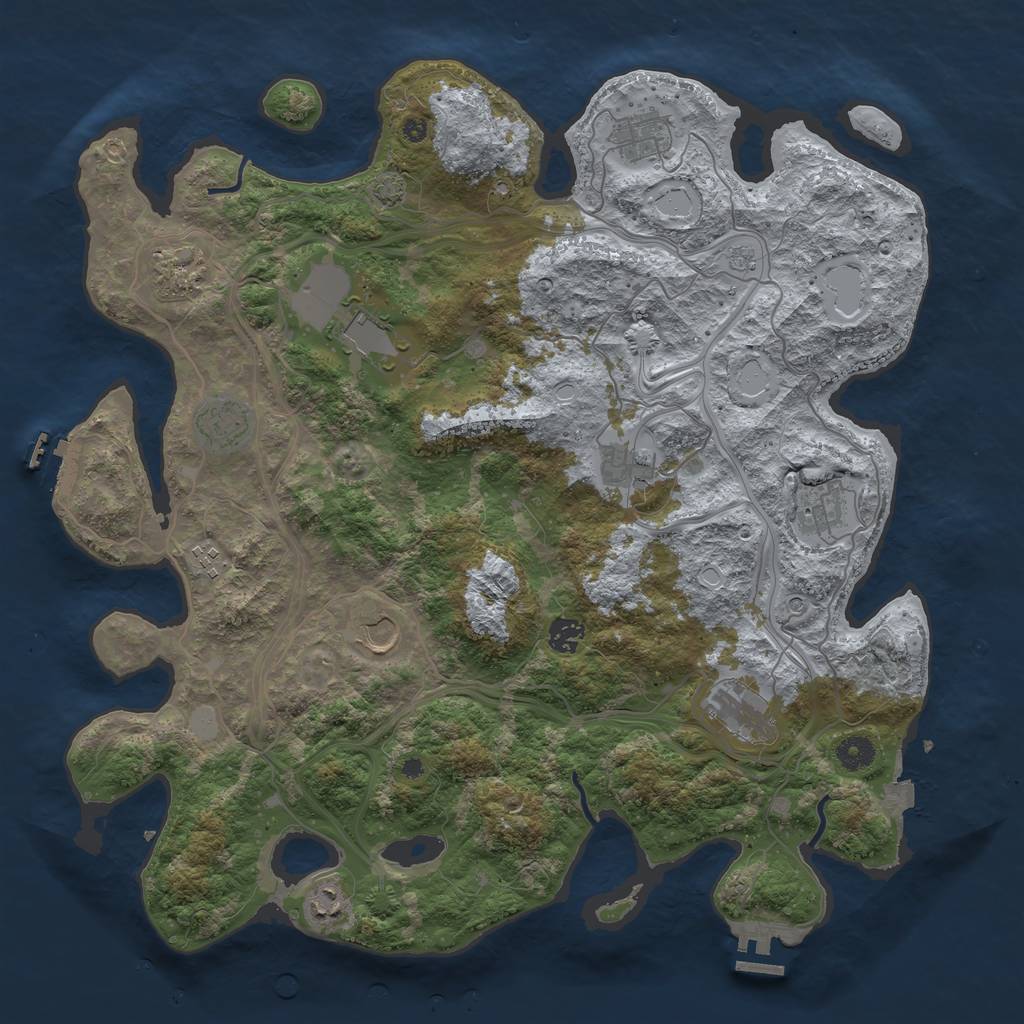 Rust Map: Procedural Map, Size: 4250, Seed: 1844420724, 19 Monuments