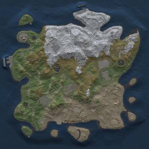 Thumbnail Rust Map: Procedural Map, Size: 3500, Seed: 1437000108, 17 Monuments