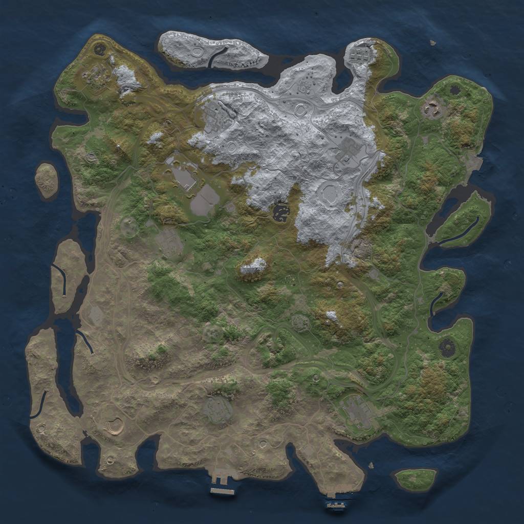 Rust Map: Procedural Map, Size: 4500, Seed: 272350022, 19 Monuments