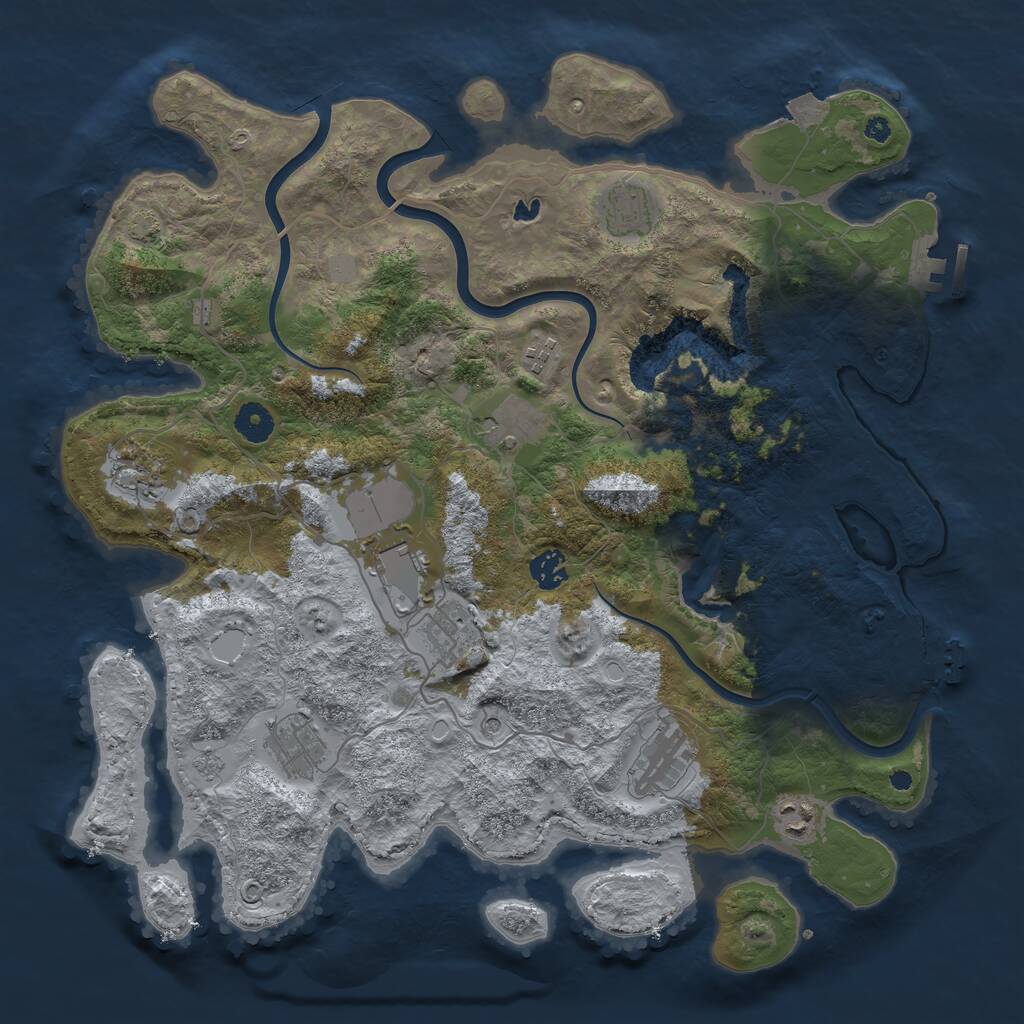 Rust Map: Procedural Map, Size: 4000, Seed: 700699556, 16 Monuments