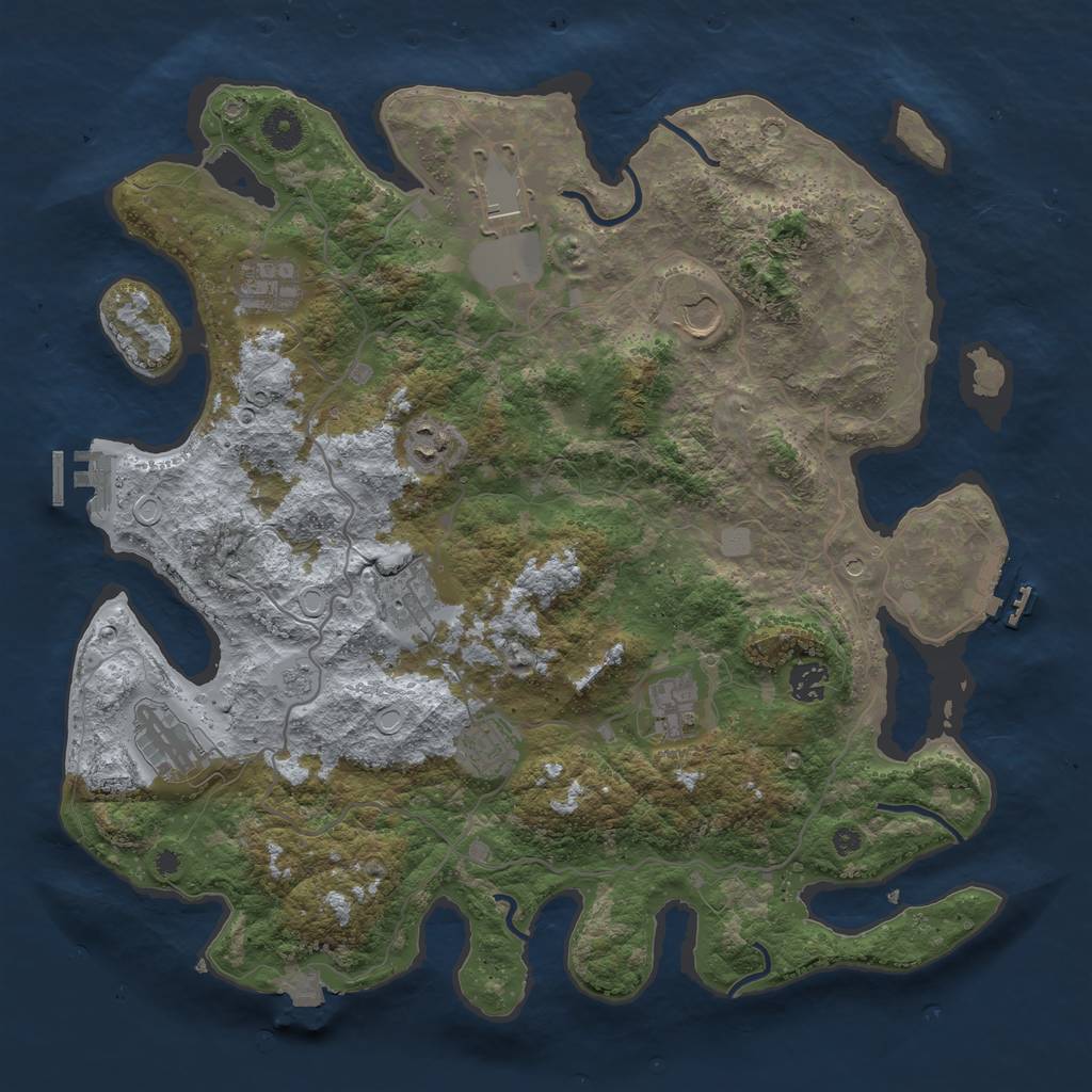 Rust Map: Procedural Map, Size: 4000, Seed: 1720931736, 17 Monuments