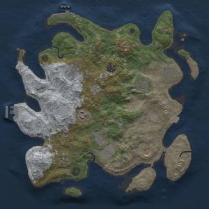 Thumbnail Rust Map: Procedural Map, Size: 3500, Seed: 266944718, 17 Monuments