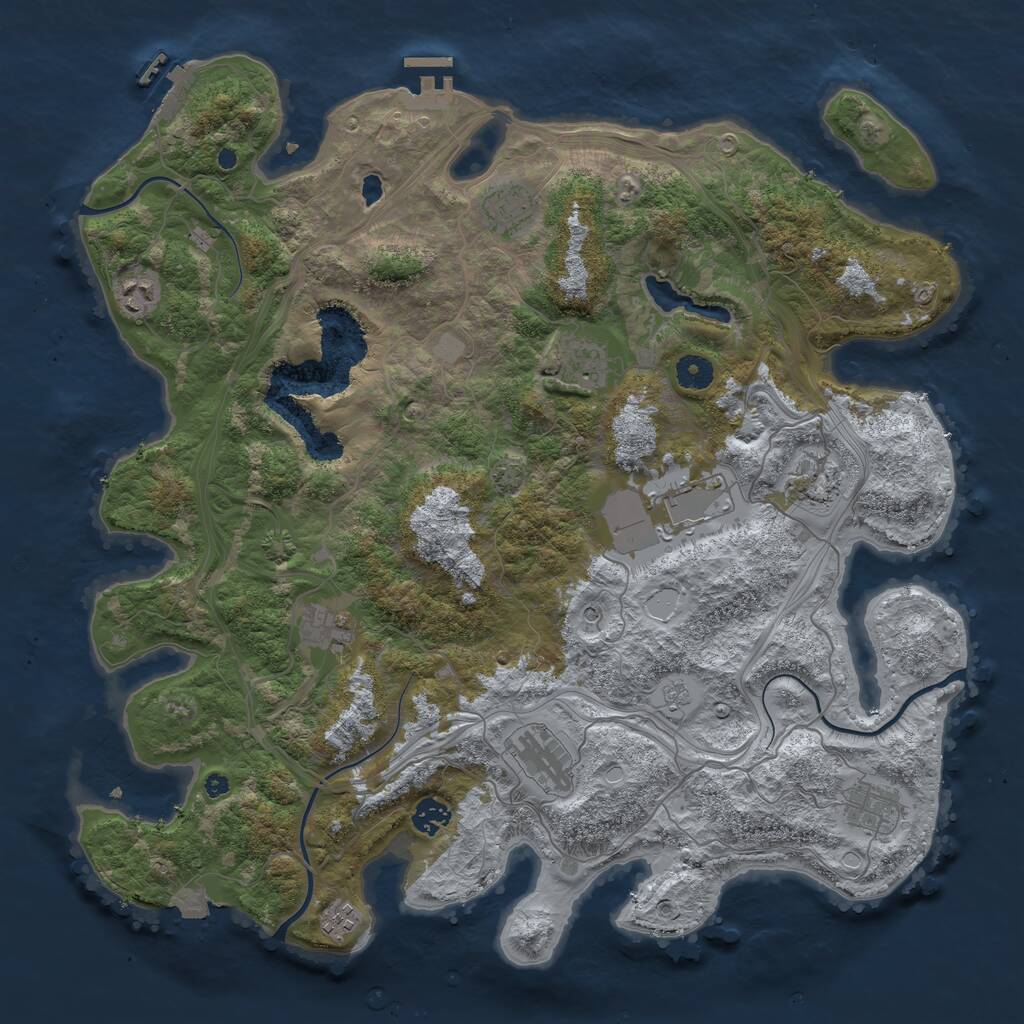 Rust Map: Procedural Map, Size: 4250, Seed: 2050052361, 16 Monuments