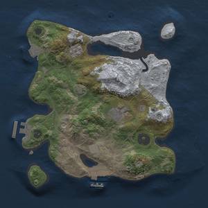 Thumbnail Rust Map: Procedural Map, Size: 2500, Seed: 7489, 10 Monuments