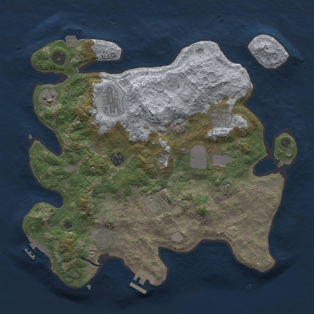 Rust Map: Procedural Map, Size: 3500, Seed: 74268, 15 Monuments