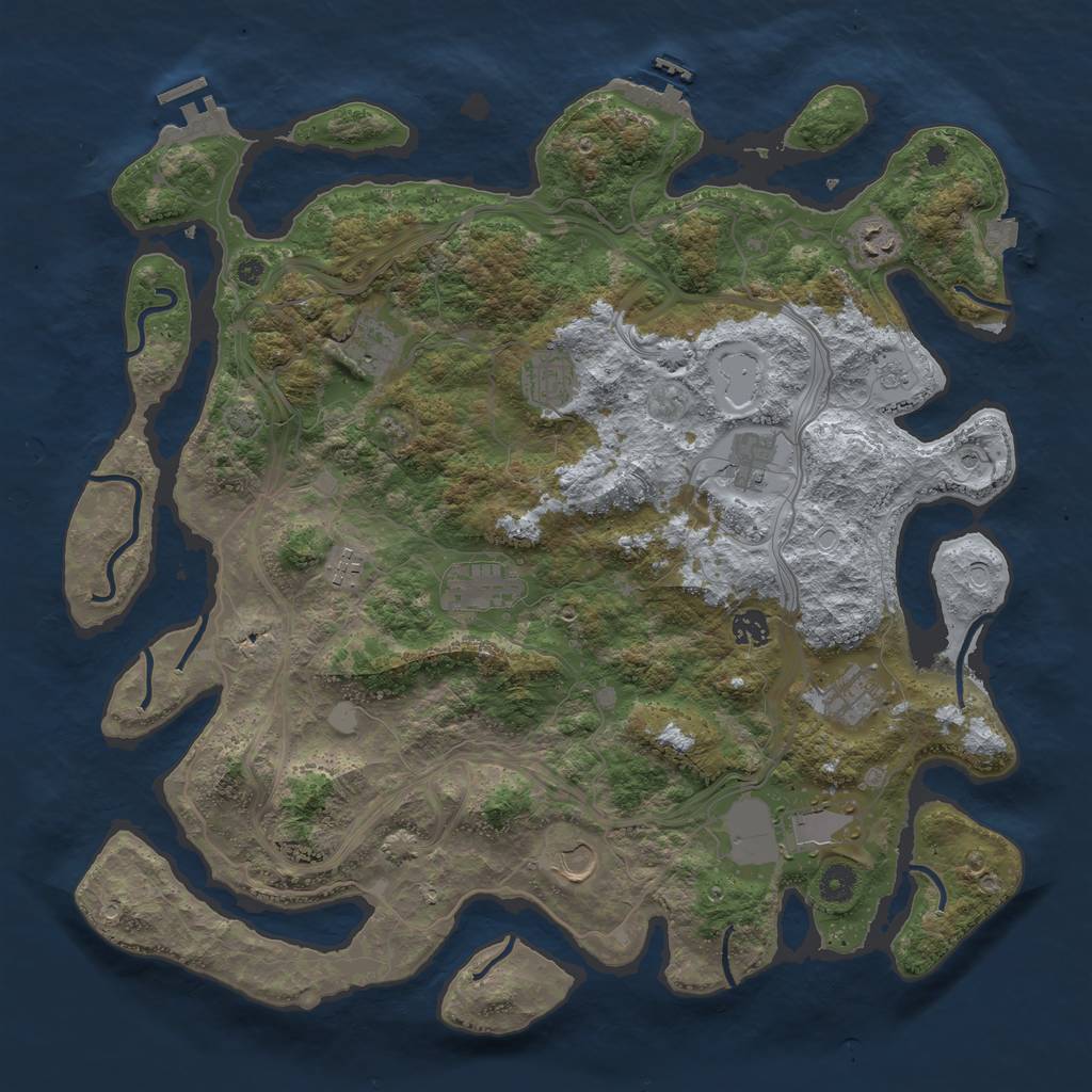 Rust Map: Procedural Map, Size: 4300, Seed: 551509441, 18 Monuments