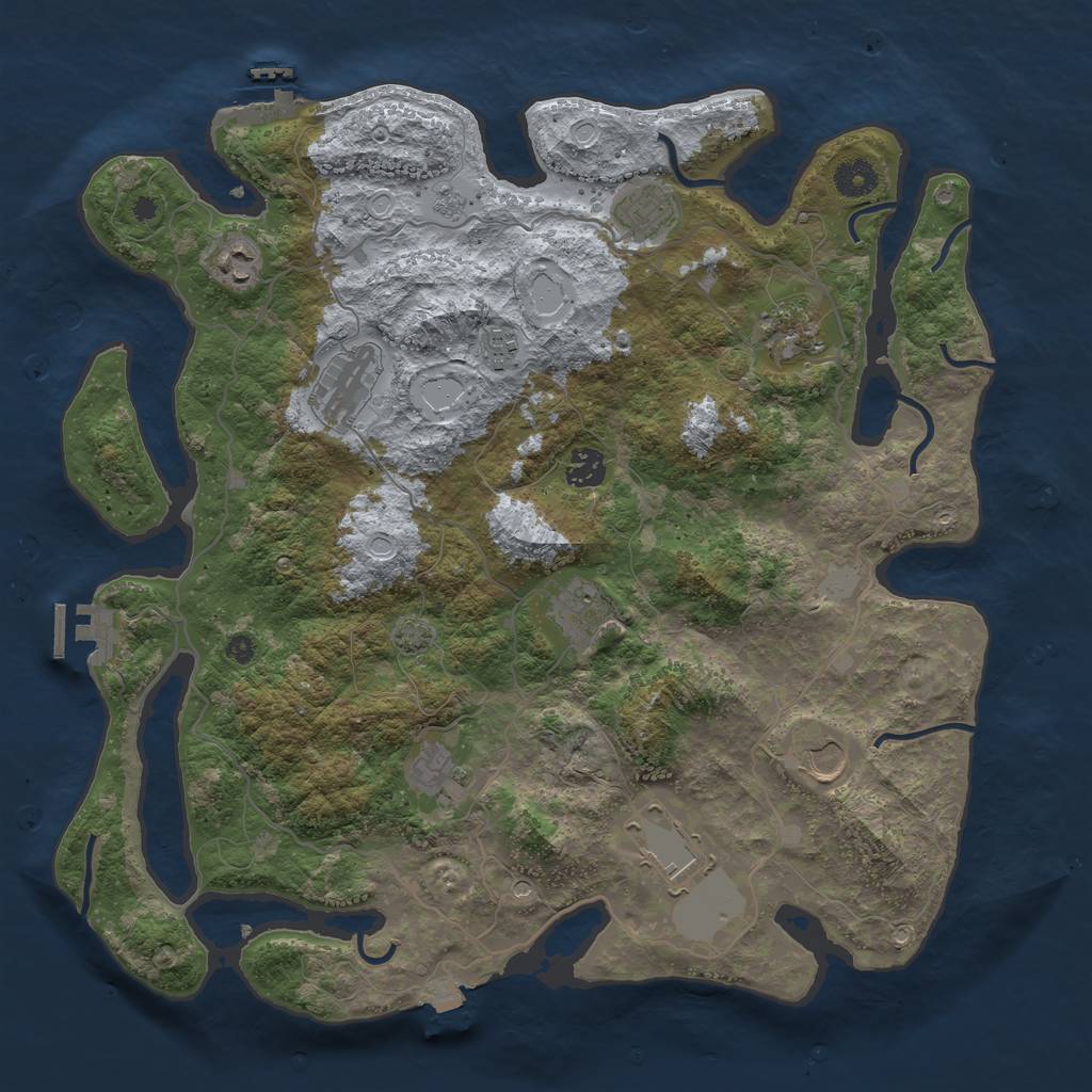 Rust Map: Procedural Map, Size: 4000, Seed: 70745896, 18 Monuments