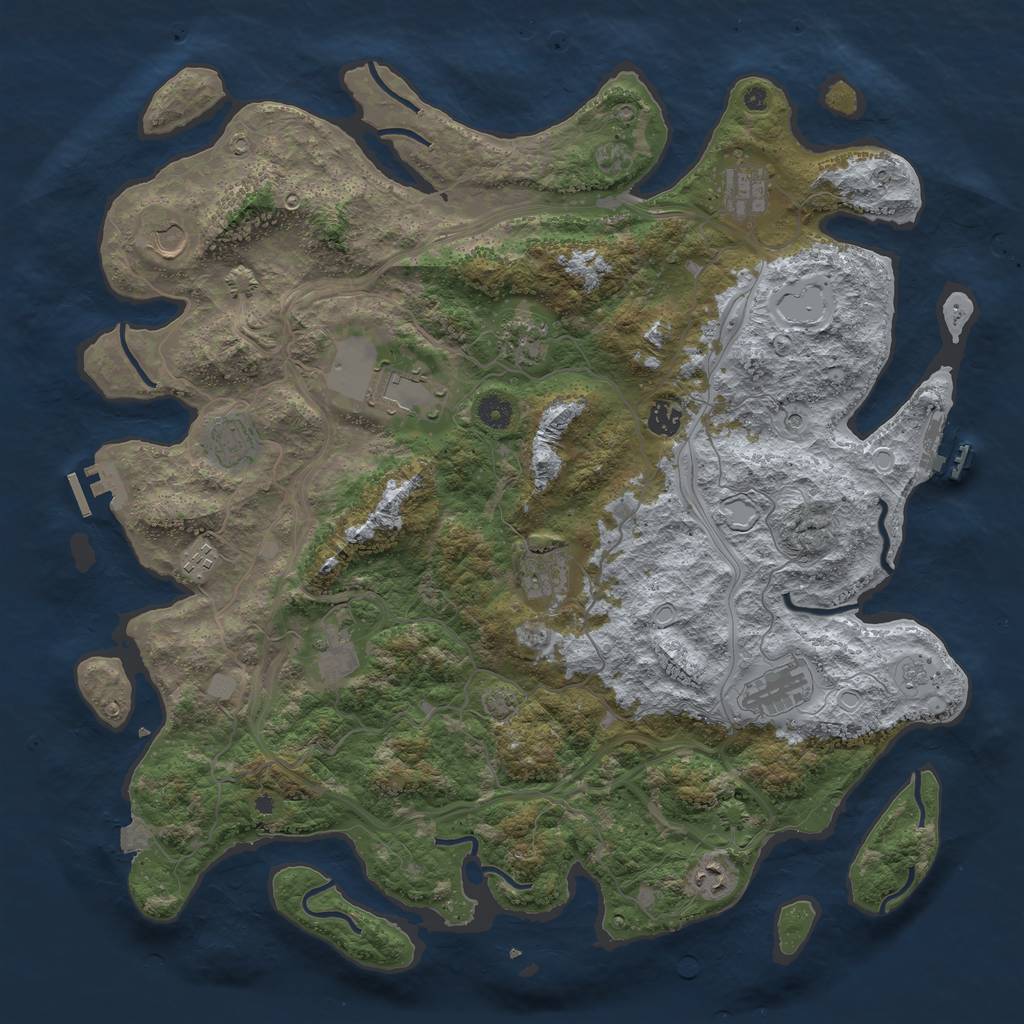 Rust Map: Procedural Map, Size: 4500, Seed: 1475021325, 19 Monuments