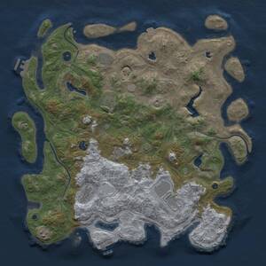 Thumbnail Rust Map: Procedural Map, Size: 4500, Seed: 1705739592, 15 Monuments