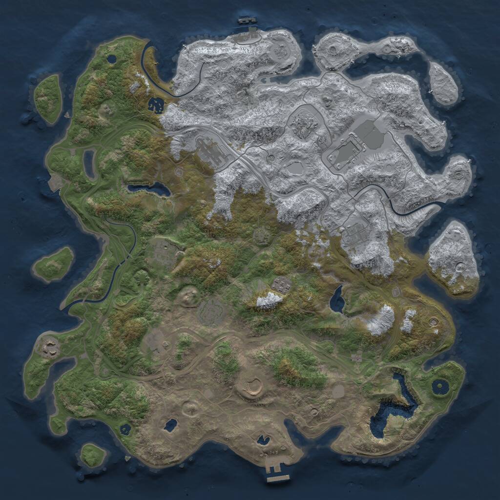 Rust Map: Procedural Map, Size: 4500, Seed: 216959712, 17 Monuments