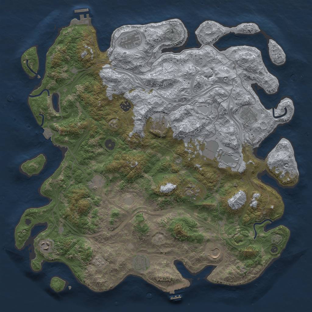 Rust Map: Procedural Map, Size: 4500, Seed: 216959712, 19 Monuments