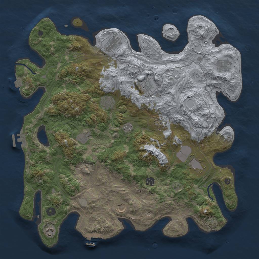 Rust Map: Procedural Map, Size: 4250, Seed: 745888481, 19 Monuments