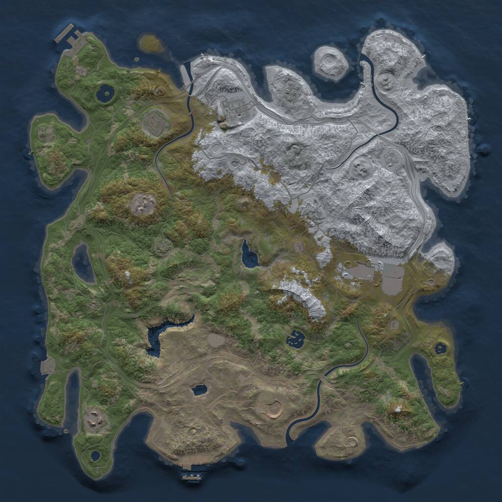 Rust Map: Procedural Map, Size: 4250, Seed: 745888481, 14 Monuments