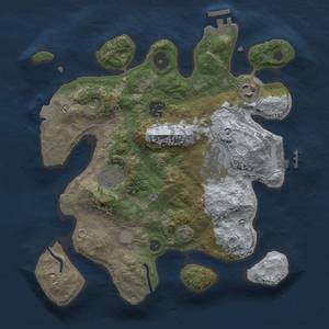 Thumbnail Rust Map: Procedural Map, Size: 3000, Seed: 2029837, 11 Monuments