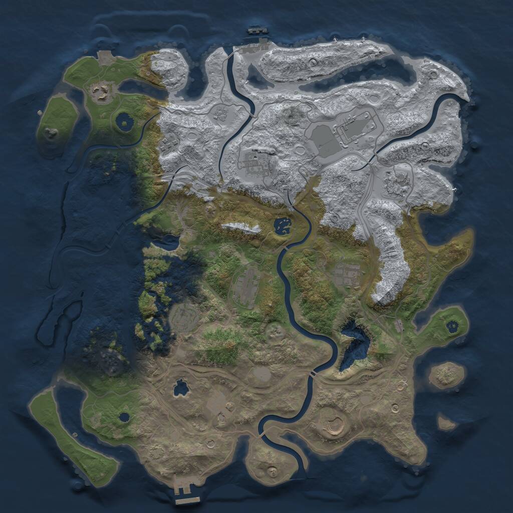 Rust Map: Procedural Map, Size: 4250, Seed: 1996824880, 17 Monuments